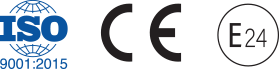 ISO 9001:2015, CE ve E24 sertifikaları